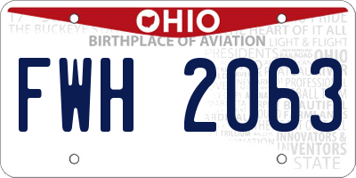 OH license plate FWH2063