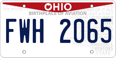 OH license plate FWH2065