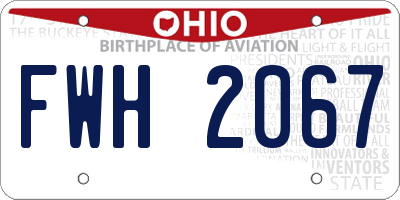 OH license plate FWH2067