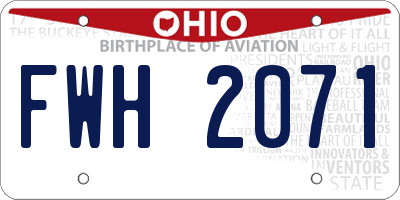 OH license plate FWH2071