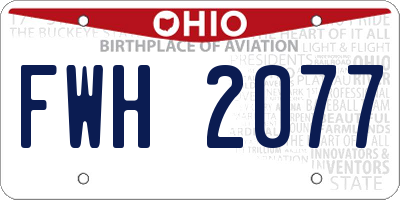 OH license plate FWH2077