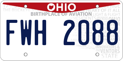OH license plate FWH2088