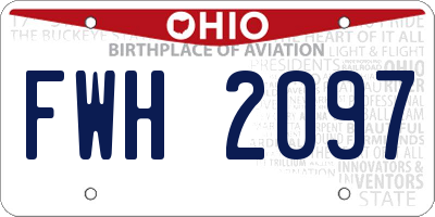 OH license plate FWH2097