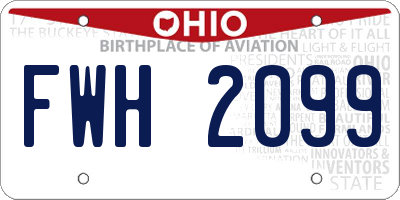 OH license plate FWH2099