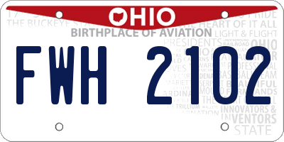 OH license plate FWH2102