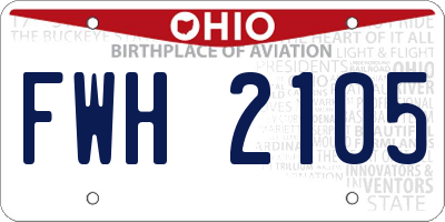 OH license plate FWH2105