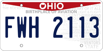 OH license plate FWH2113