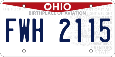 OH license plate FWH2115