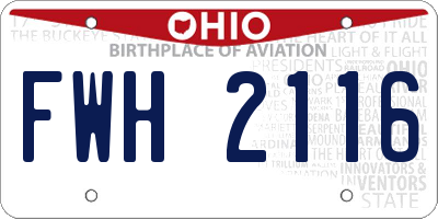 OH license plate FWH2116