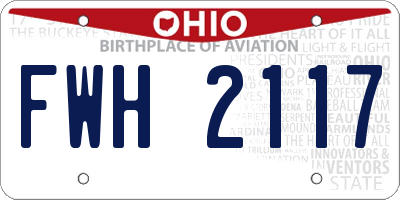 OH license plate FWH2117