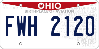 OH license plate FWH2120