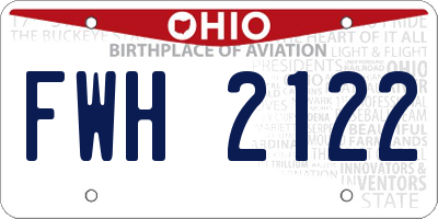 OH license plate FWH2122