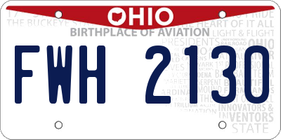 OH license plate FWH2130