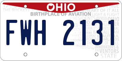 OH license plate FWH2131