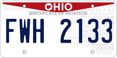 OH license plate FWH2133