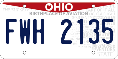 OH license plate FWH2135