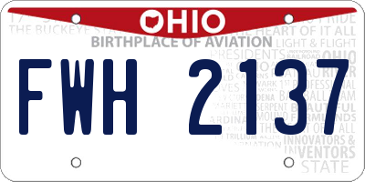OH license plate FWH2137
