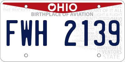 OH license plate FWH2139