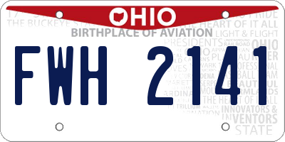 OH license plate FWH2141