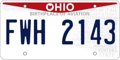 OH license plate FWH2143