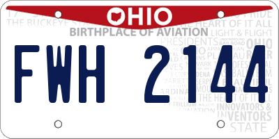 OH license plate FWH2144