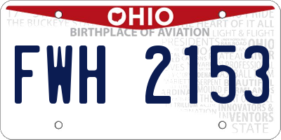 OH license plate FWH2153