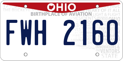 OH license plate FWH2160