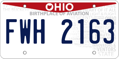 OH license plate FWH2163