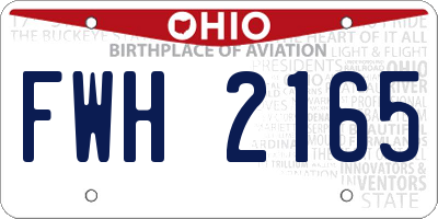 OH license plate FWH2165