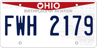 OH license plate FWH2179