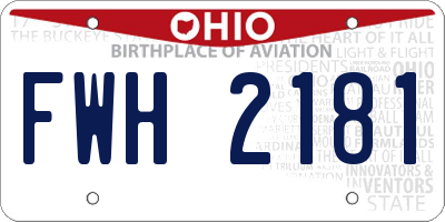 OH license plate FWH2181