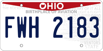 OH license plate FWH2183