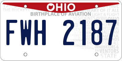 OH license plate FWH2187