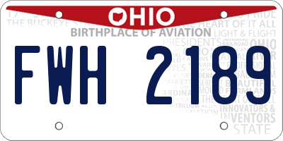 OH license plate FWH2189