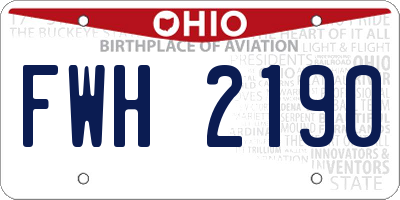 OH license plate FWH2190