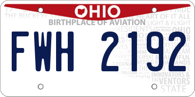 OH license plate FWH2192