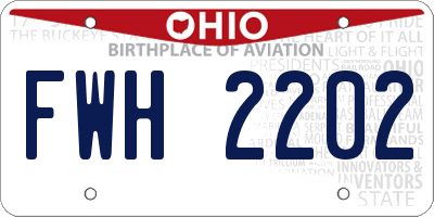 OH license plate FWH2202