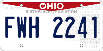 OH license plate FWH2241