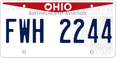 OH license plate FWH2244