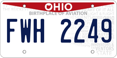 OH license plate FWH2249