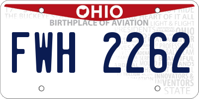 OH license plate FWH2262