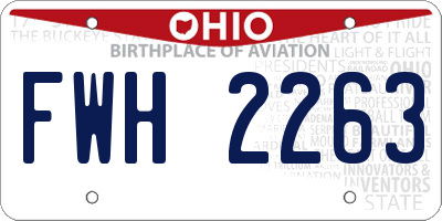 OH license plate FWH2263