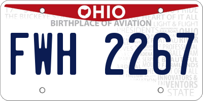 OH license plate FWH2267