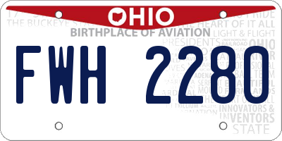 OH license plate FWH2280