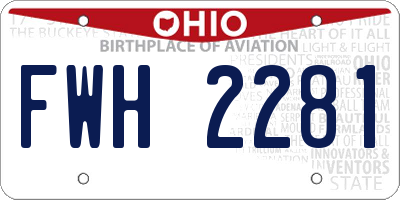 OH license plate FWH2281