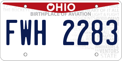 OH license plate FWH2283
