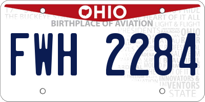 OH license plate FWH2284