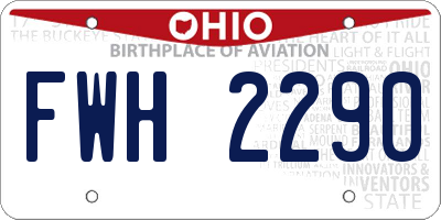 OH license plate FWH2290
