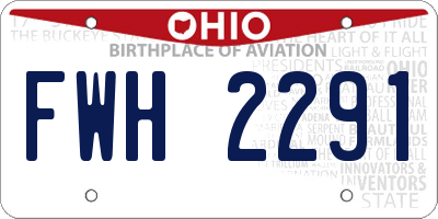 OH license plate FWH2291