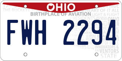 OH license plate FWH2294